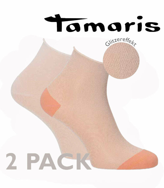 Tamaris Glitter socks with rolled edge - pack of 2