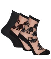 Fancy socks with roses in a pack of 2