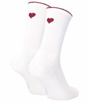 Crew sock with a cute heart on the cuff