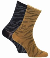Socks with exotic zebra pattern in pack of 2 pairs
