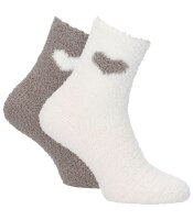 Cuddly sock with a heart on the cuff in a pack of 2