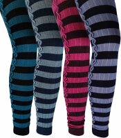 Leggings with ribbed and braided pattern