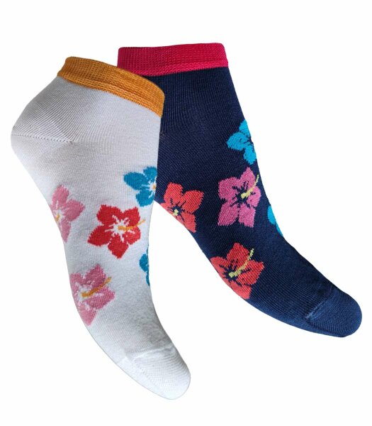 Sneaker-Socken mit bunten Blüten HIBISKUS