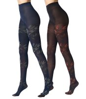 Strumpfhose mit floralem Muster SHADED LEAVES 50DEN