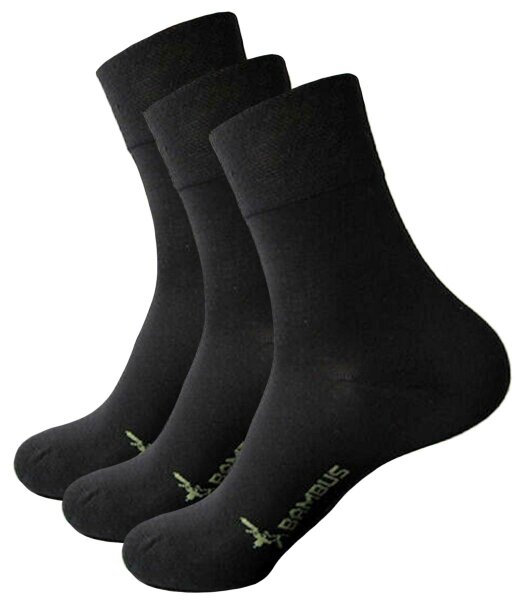 Unisex schwarze Socken "Bambus" - 3 Paar