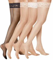 Stockings with charming floral edging band MYSTIQUE 20DEN