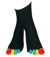 Unisex cotton toe socks with colourful toes