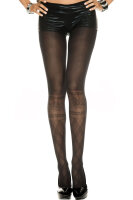 Faux Argyle und Blumenmuster Strumpfhose
