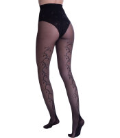 Strumpfhose mit Rückennaht aus Blumenranken SERENITY...