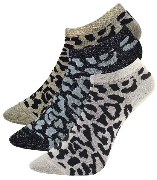 Damen Glitzer-Sneaker-Söckchen mit Leopardenmuster