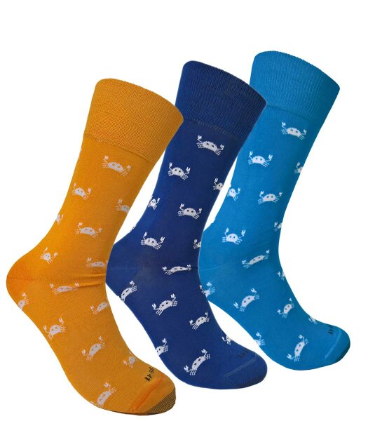Fashionable mens cotton socks with crabs